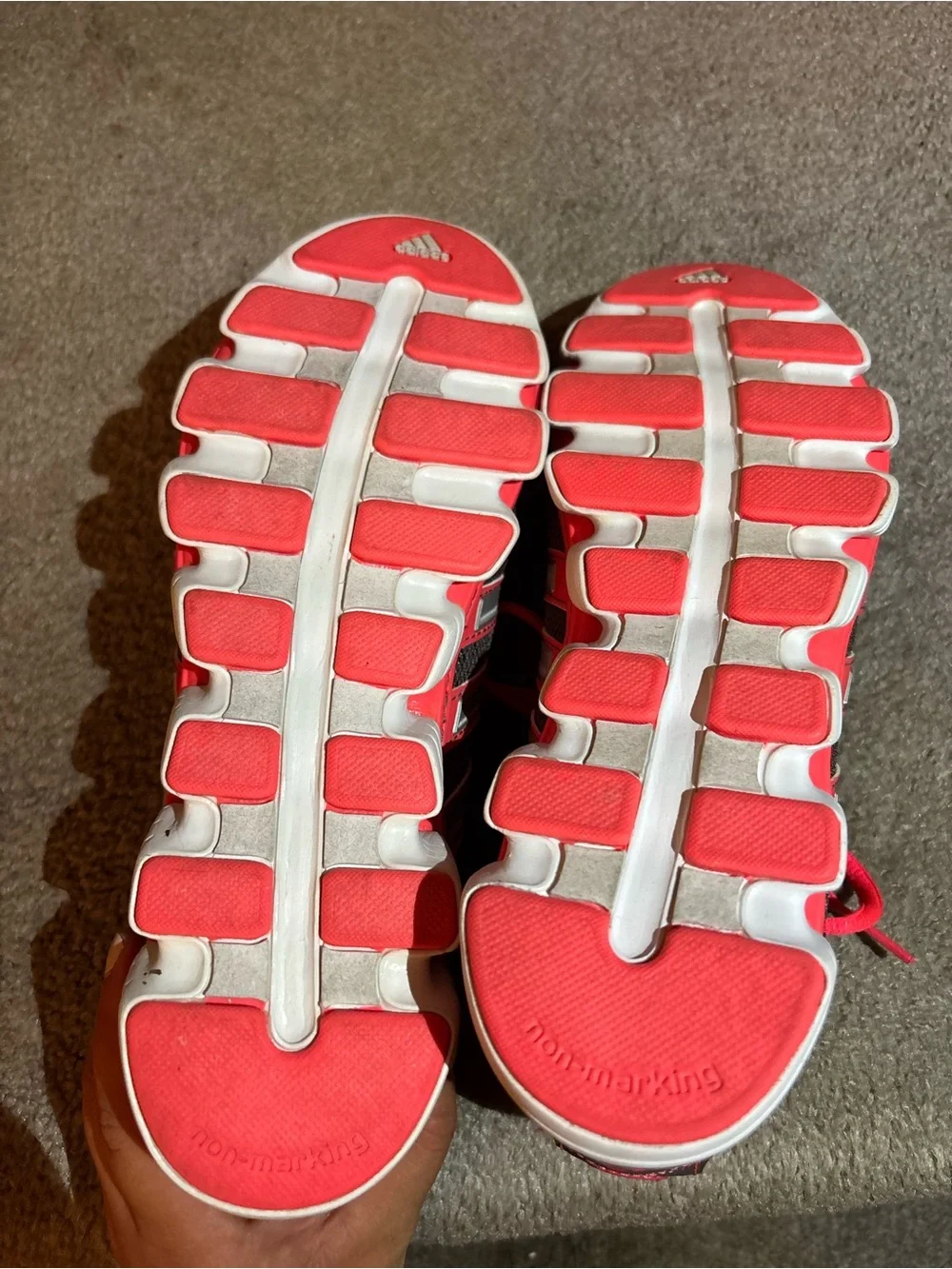 adidas Gray and Pink Athletic Sneakers - Lace-Up Trainers